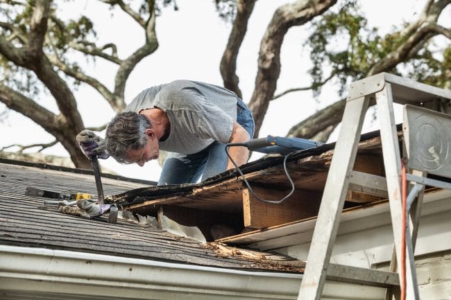 storm damage roof repair in Jacksonville